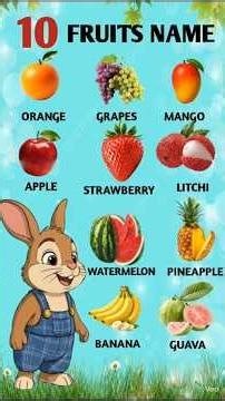 10 Common Fruits Names with Easy Spelling🍉 #fruits #vocabulary