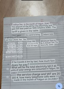 a. Taxi Fare CalculationIf he travels 6 km by taxi, how much f... | Filo