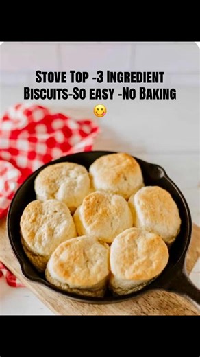 Stove Top-3 Ingredient Biscuits- These biscuits are so good and the require no baking-just follow the directions and cook them on your stove top. I use a gas stove so each stove will be different in your cooking. But they are so easy and are yummy any time of day. 😋 Ingredients- • 2/3 cup of self-rising flour-sifted • 1 tbsp of cold salted butter, grated • 1/3 cup of whole milk ( opt. I add a half a teaspoon of vinegar to my milk. It turns it into buttermilk.) • 1/8-1/4 cup of self-rising flour