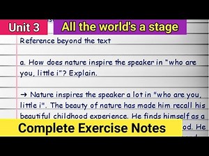 All the world's a stage Exercise Class 11 English: Questions Answers