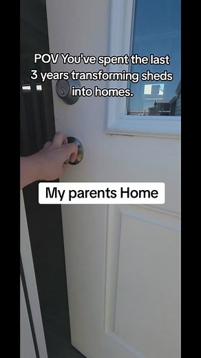 My parents 18x44, my 16x40, and our project 16x24 shed to home conversion. #shedhome #homestead #homedesign #tinyhome #rural #fyp