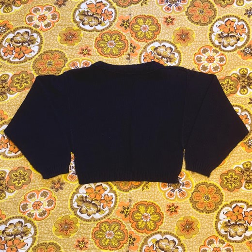 Liz Claiborne Black Thick Knit Sweater Cropped Dolman Sleeve Vintage 90s Cotton M - Etsy