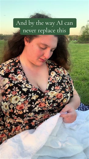 Computers have never and will never be capable of making clothes completely autonomously. They may automate parts of the process but human hands are always required to assemble. ##noai##fyp##antiai##sewing