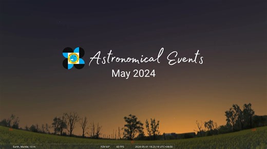 20K views · 303 reactions | Look up! 朗 Here are the Astronomical Events to look forward to this May 2024. Read more: https://bit.ly/PAGASAAstronomicalDiary_May2024 You may also visit our website, https://www.pagasa.dost.gov.ph/astronomy/astronomical-diary for more information. Thank you and Clear skies! ✨ #AstroPH #AstronomyPH #PAGASAAstronomy | DOST-PAGASA | Facebook