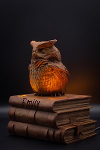 Custom Owl Book Lamp: Hand-painted LED Night Light - Etsy