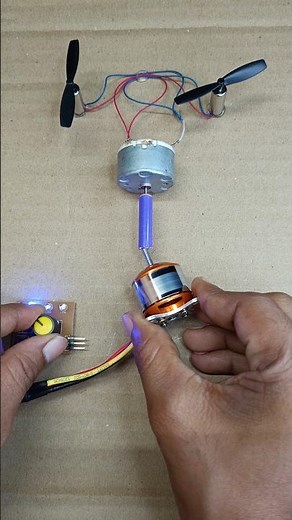 Running Two Coreless Motors Using BLDC Motor | #shorts #dcmotor