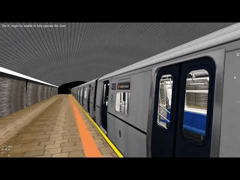 OpenBVE NYCT R153A (M) Train via 63 St at Roosevelt Island