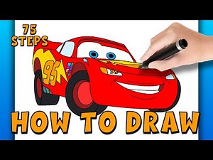 How To Draw Lightning McQueen from Cars | Step By Step Drawing Tutorial