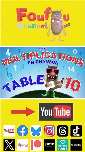 Foufou 🎵 10 Times Table in Song | Multiplication Tables #shorts