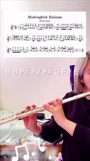 How to Play Mockingbird by Eminem on Flute | Sheet Music Tutorial