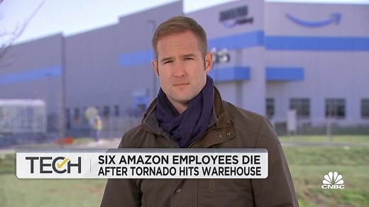 Six Amazon employees dead after tornado hits Illinois warehouse