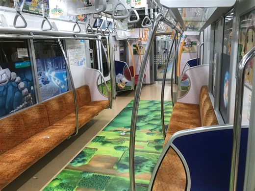 Metro japonês inspirado em Pokemon Let's Go Pikachu e Let's Go Eevee