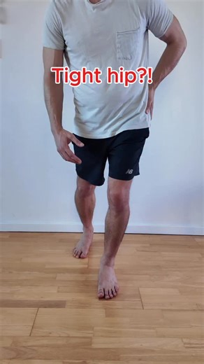 Christos Hughes | Physiotherapist on Instagram: "Tight hip?! A tight hip is commonly an overworking hip on a pelvis that doesn’t move 😔 Stretching or strengthening the hip won’t solve the issue but getting the pelvis moving will. Exercise instructions: 1) Medium sized step forward. One wedge goes under the big toe knuckle of one foot and one under the big toe knuckle of the other. 2) Back knee straight with knuckles down. Bring your body forward onto the front foot via the belly button. 3) Enco