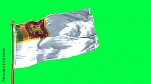 Sri Lanka Sri Lankan Navy Ensign National Waving Animating Green Screen 3d Fabric Flag