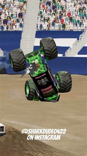 Grave Digger Reverse Save! #shorts #monsterjam