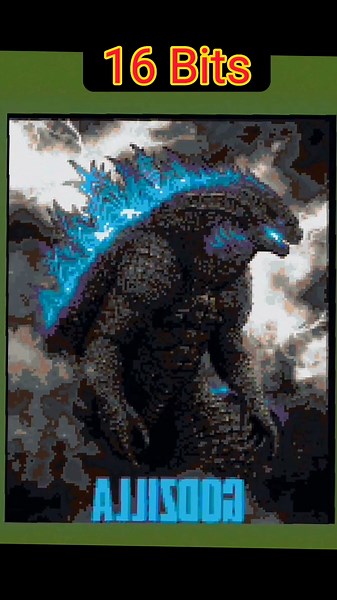 Minecraft pixel art of Godzilla #minecraft #shorts