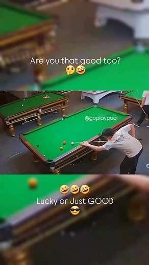Crazy Shots 🤣🤣🤣 - Are you lucky or good? 🤔🤣😎 #pool #billiards #pooltable #lucky #luck #good #talent #slop #goplaypool #goplaypoolapp | GoPlayPool.com