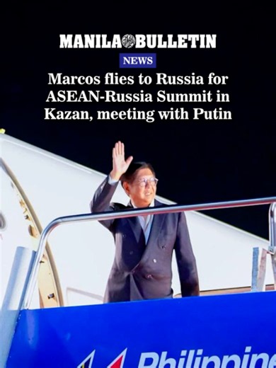 President Marcos departed for Kazan, Russia, late Tuesday night, June 16, to co-chair the ASEAN-Russia Commemorative Summit marking the 35th anniversary of dialogue relations between the regional bloc and Moscow, and for his first meeting with Russian President Vladimir Putin. (Video courtesy of PCO) #ManilaBulletin #MBNews #News #NewsPH