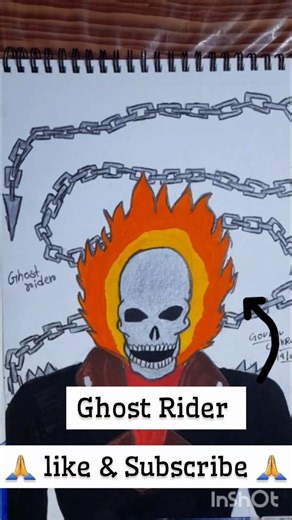 Ghost Rider drawing| Johnny Blaze #shorts #art #drawing