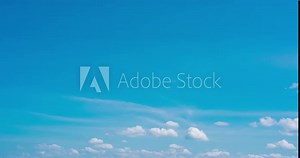 Blue sky with fluffy clouds background, Sky with cloudy weather. nature scenery. Blue sky with clouds clear air. Clouds in daytime. Skyscraper summer sunny day. Sky timelapse b roll footage 4k.