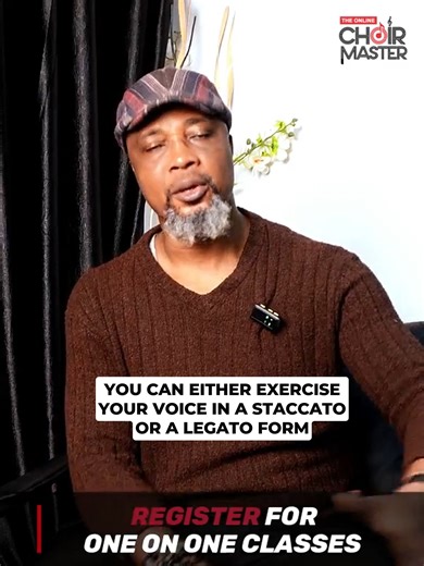 YOU CAN EITHER EXERCISE YOUR VOICE IN A STACCATO OR A LEGATO FORM. #choir #praiseandworship #praiseleader #theonlinechoirmaster #howtosing #vocaltraining #singing | The Online ChoirMaster