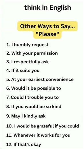 Other ways to say please #learnenglish #dailyenglish #englishpractice #thinkinenglish