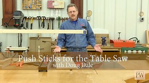 Keeping your fingers safe is Job One. Take a look at the variety of push sticks options for use on the table saw and learn the pros and cons from Marc Adam's School of Woodworking instructor Doug Dale. There's more from Doug at: http://bit.ly/PowerToolEssentials and for everything woodworking, visit www.popwood.com. | Popular Woodworking