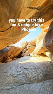 Your family will love this adventurous hike in South Mountain Park & Preserve! It is dog & kid friendly, and depending where you start, it is 3-5 miles in length. The area with all of the fun obstacles is called Hidden Valley, and can be accessed via Mormon Trailhead (3.8 miles roundtrip) or Buena Vista Trailhead (4.5 miles roundtrip). We hiked from Buena Vista Trailhead. There is no restroom at the trailhead, and the lot has between 10-15 parking spaces (I didn’t count). If you visit this area,
