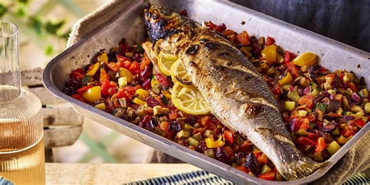 Our Mediterranean roasted fish can be made in a pizza oven