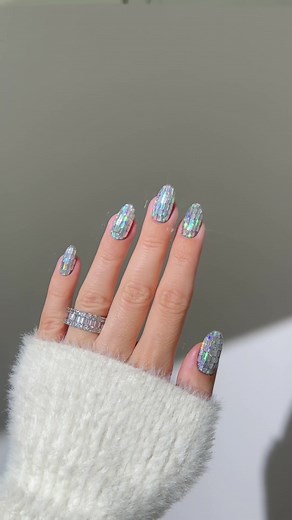 Sparkling Disco Ball Nails for a Festive Holiday Look