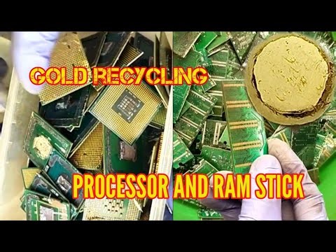 gold Recovery from processor and ram stick//how much gold processor//ram stick