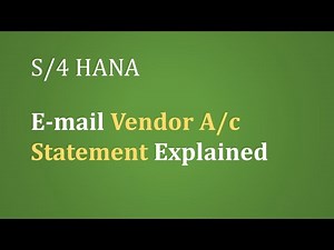 SAP FICO(S4 HANA) Sending Vendor Statement Through E-mail