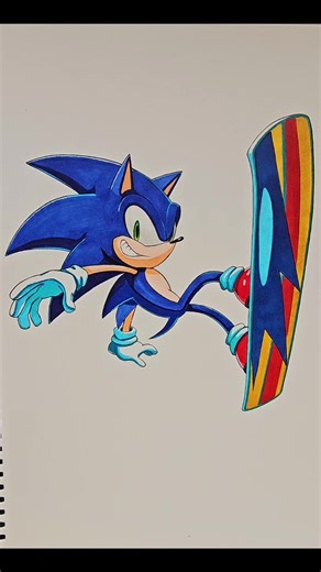 Drawing Sonic the Hedgehog from Sonic Riders