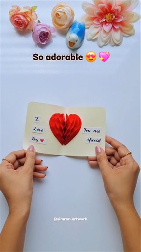 (With details) DIY Heart Pop-up Card Idea 🥰🫰 #handmadecard