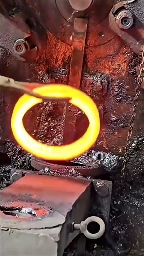 hot iron ring forging 🔥 | satisfying metal shaping process