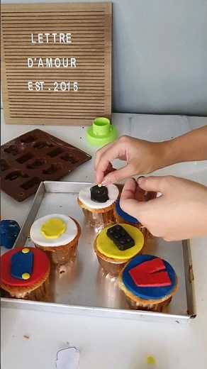 lego fondant cupcakes making process (ig&tiktok: lettte.damour)