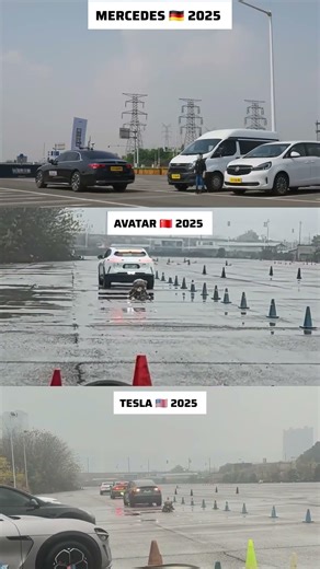 Mercedes vs Tesla vs Avatar – Who Stops First in This Wet Test?