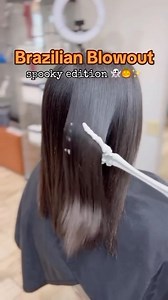 28K views · 51 reactions | A spook-tacular Brazilian Blowout   Asked for by name and loved by stylists, celebrities and influencers worldwide, Brazilian Blowout transforms frizzy, damaged and unmanageable hair into smooth, healthy, easy-to-style strands for up to 12 weeks ✨ @shearartistry_culpeper #brazilianblowout #brazilianblowoutcertified #smoothingtreatment #behindthechair #frizzfree #smoothhair #behindthechair #hairstylist | Brazilian Blowout | Facebook