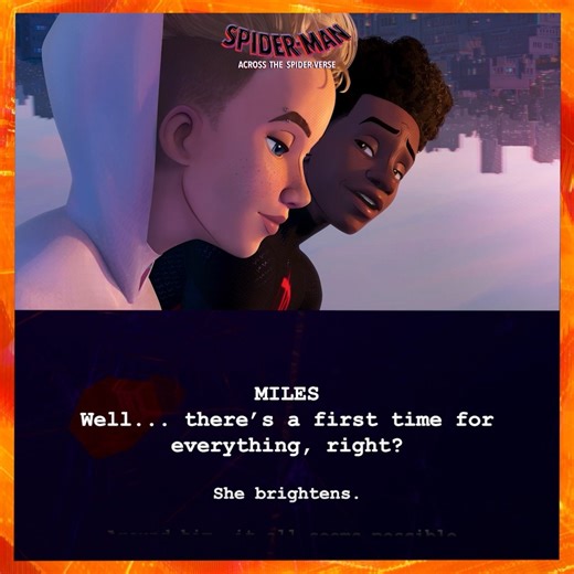 “Well... there’s a first time for everything, right?” The screenplay for Spider-Man: Across the #SpiderVerse is available to read on Deadline Hollywood. #CreatingTheSpiderVerse | Spider-Verse