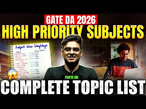 GATE DA 2026 High Priority Subjects | Complete Topic List | Data Science & AI Strategy