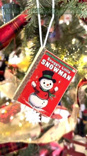 KATHRYN BALINT | Scrapbook Kit Designer on Instagram: "Come craft with me as I show how to make a mini book Christmas ornament using my new printable Christmas Book Covers - the cutest little holiday project! #miniaturebook #Christmascrafts #printableephemera"