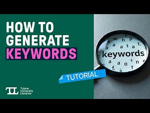 How to Generate Keywords - Tutorial