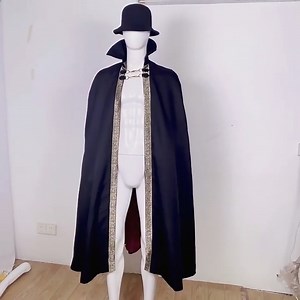 Watch Vampire Cosplay Costume Black Cloak Long Cape with Hat on Amazon Live