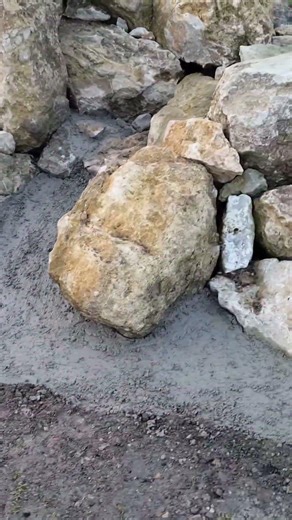 How to build an RC Rock Crawler Course - Atfer cementing the rocks in.