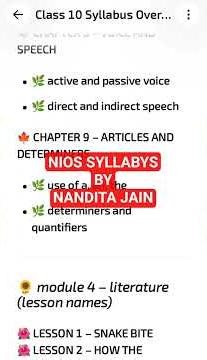 NIOS class 10✌️/full syllabus in detail nios🔥/complete syllabus NIOS/ Viral Shorts/ 💯💖Siddhant