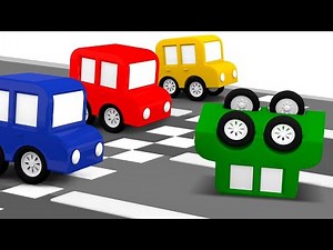 Lehrreicher Zeichentrickfilm - Die 4 kleinen Autos fahren ein Rennen - Deutscher Cartoon für Kinder