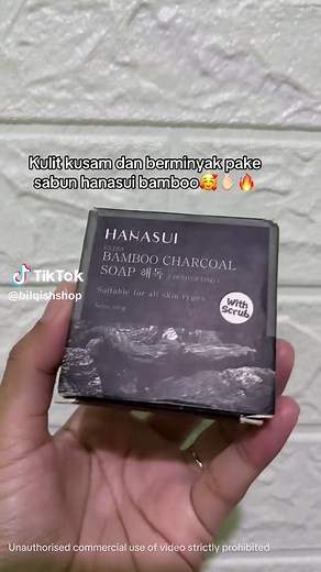 Sabun hanasui bamboo charcoal -membersihkan pori-pori secara mendalam -mengangkat kotoran dan minyak berlebih #sabunviral #hanasui #bamboo
