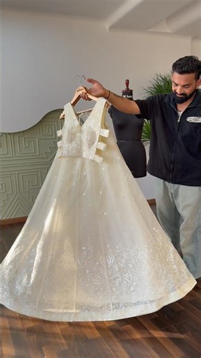 Beautiful Off-White color Sequence Embroidery work Lehenga choli for Wedding Function