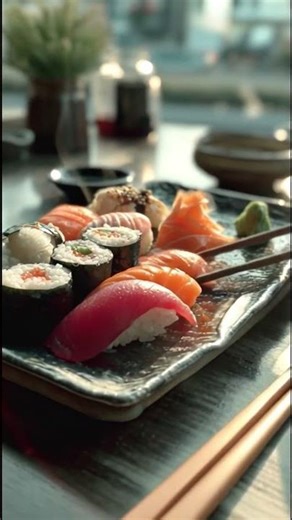 “ASMR Sushi Eating 🍣 | Fresh Rolls, Clean Bites, Satisfying Eating Sounds & Recipe #Shorts #foodasmr