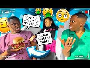PUTTING WORMS IN MY FOOD THEN BLAMMING MY BOYFRIEND TO SEE HIS REACTION!!!